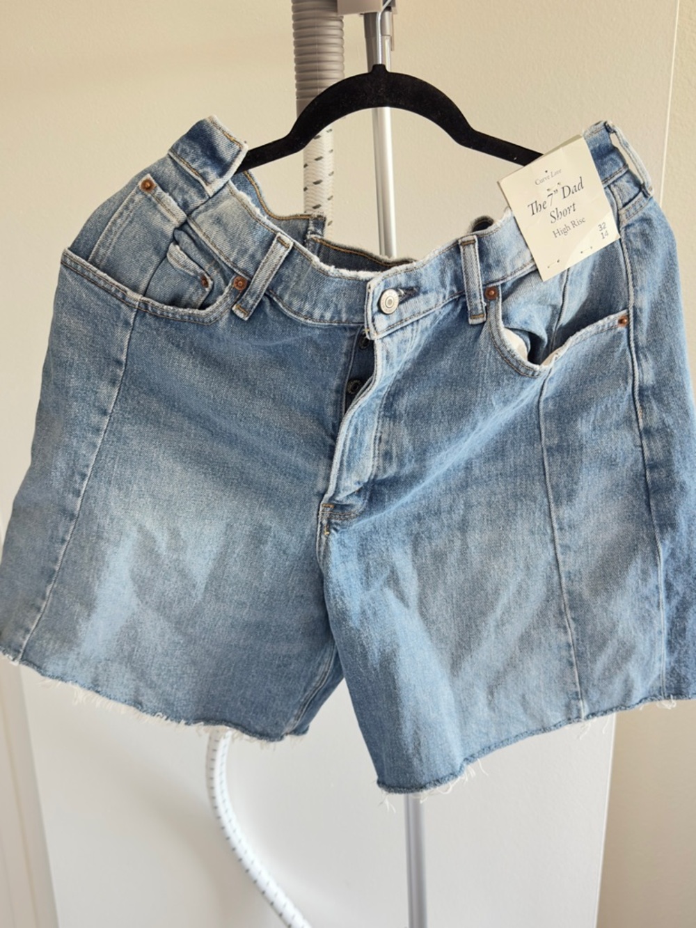Abercrombie & Fitch Light Blue High Waist Denim Shorts